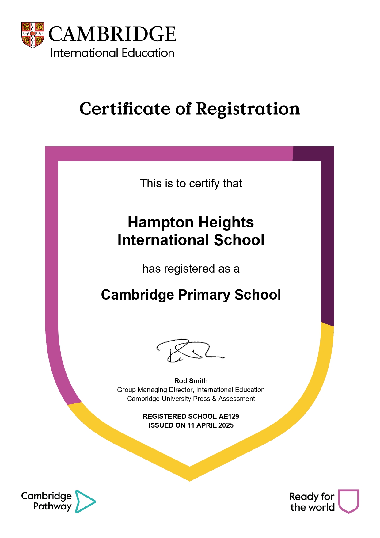Primary Certificate